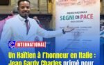 Un Haïtien à l’honneur en Italie : Jean Gardy Charles primé pour son engagement