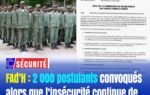 FAd’H : 2 000 postulants convoqués alors que l’insécurité continue de gagner du terrain